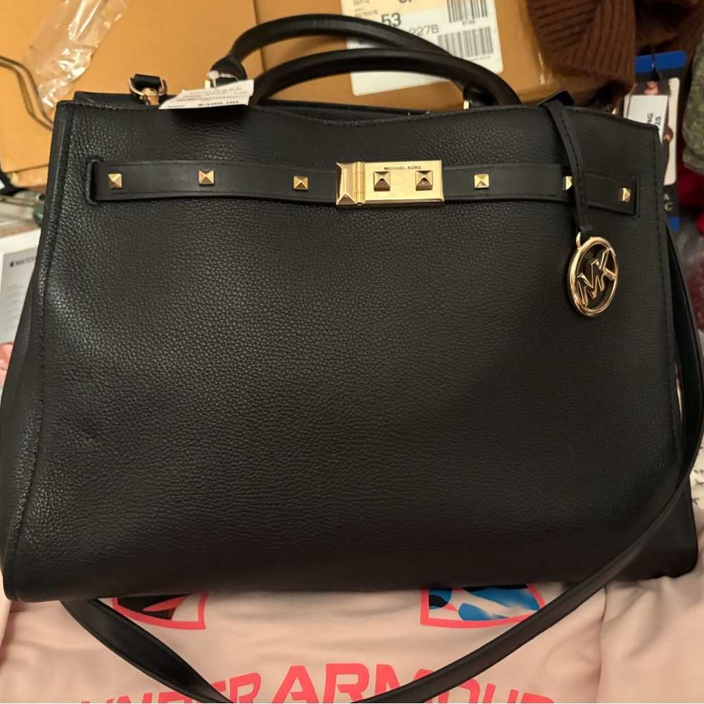 MK Black Pebble Leather Bag - Picture 4 of 5